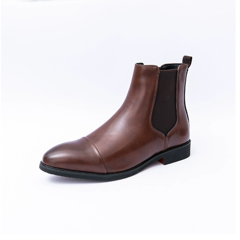 Léon Noir – Svarta Chelsea Boots med Röd Sula