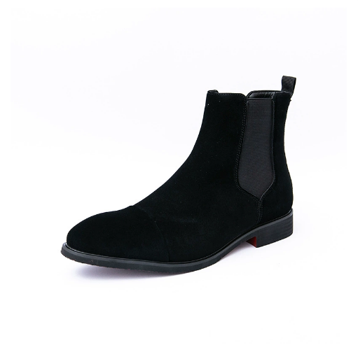 Léon Noir – Svarta Chelsea Boots med Röd Sula