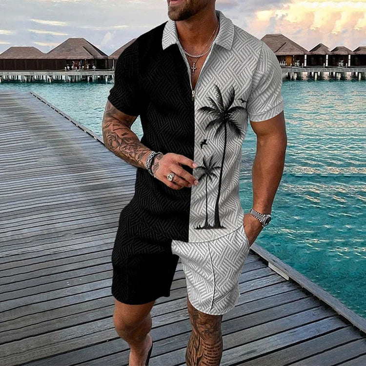 Yunis | Coconut Tree Pikétröja & Shorts Set